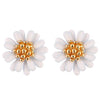 Cute Sweet Fashion Fresh Small Daisy Flower Stud Earrings for Girl, Metal Color:white