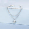 S925 Sterling Silver Chain Tassel Star Open Ring(BSR603-E)
