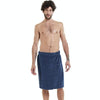 Adjustable Sticky Beach Towel Shower Room Men Wearable Bathrobe with Pockets, Size: L(Navy Blue)