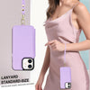 For iPhone 12 mini Double Flap Zipper RFID Leather Phone Case with Short Lanyard(Light Purple)