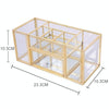 Glass Storage Box Manicure Skin Care Cosmetic Brush Tool Desktop Storage Cosmetic Box(Copper)