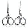 2 PCS Beard Scissors Cosmetic Small Scissors Makeup Small Tools(Pointed Head)