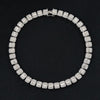 NL075H Street Hip Hop Square Rock Candy Necklace Bracelet, Size: 45cm (Silver)