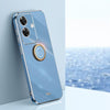 For Realme Note 60 4G XINLI Straight Edge 6D Electroplate TPU Phone Case with Ring Holder(Celestial Blue)