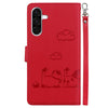 For Samsung Galaxy A36 5G / A56 5G Cute Cats RFID Leather Phone Case(Red)