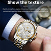 OLEVS 2892 Men Multifunctional Business Waterproof Quartz Watch(White + Gold)