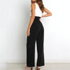 Women Suit Trousers Casual Versatile Wide Leg Trousers Temperament Commuter Pants, Size: L(Black)