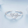Women Heart-wrapped Adjustable Open Ring(BSR565-E)