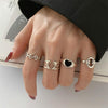 S925 Sterling Silver Cool Style Ladies Combination Ring, Specification:J1071