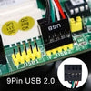 USB 2.0 9Pin Motherboard Female to USB 3.0 19Pin Housing Male Adapter Cable, Length: 15cm(Black)