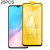 25 PCS 9D Full Glue Full Screen Tempered Glass Film For Xiaomi Mi CC9