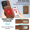For iPhone 15 Pro LC.IMEEKE L3 Series Detachable RFID Card Bag Magsafe Phone Case(Brown)