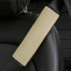 Fiber Leather Embossed Car Seat Belt Shoulder Cover Protector 6.5X23cm(Beige)
