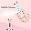 Facial Steamer Nano Spray Water Replenishing Instrument Portable Cold Spray Machine Charging Beauty Instrument Automatic Alcohol Sprayer, Style:Cute Rabbit(Pink)