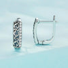 SCE1545 S925 Sterling Silver Vintage Zircon Pattern Earrings