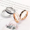 Simple Black White Epoxy Couple Ring Women Titanium Steel Ring Jewelry, Size: US Size 4(White Glue Rose Gold)