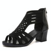 Crystal Hollow Out Peep Toe Wedges Sandals, Size:36(Black)