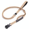 Bungee Dog Lead, Reflective, Dual Handle, Khaki - Medium/Large Dogs