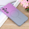 For Samsung Galaxy S25 5G Liquid TPU Silicone Gradient MagSafe Phone Case(Purple Grey)
