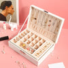 Multi-Layer Flip Cover With Lock Jewelry Box Solid Color Jewelry Desktop Storage Box(White)