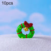 10pcs Christmas Cute Micro Landscape DIY Decorations Snowy Desktop Ornament, Style: No.16 Flower Ring