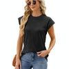 Ladies Summer Round Neck Loose Short Sleeve T-Shirt, Size: XXL(Black)