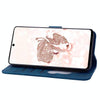 For Samsung Galaxy A56 / A36 Cartoon Sakura Cat Embossed Leather Phone Case(Royal Blue)