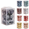 12pcs/pack 4cm Christmas Ball Special Shape + Glitter + Bright Set(Rose Gold)