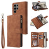 For Samsung Galaxy S25 Ultra 5G Multifunctional Frosted Zipper Wallet Leather Phone Case(Brown)