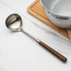 304 Stainless Steel Walnut Handle Cooking Tools Home Restaurant Kitchen Gadgets, Style: Soup Spoon