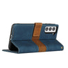For Samsung Galaxy S21 5G Grid Stitching Leather Phone Case with Lanyard(Blue)