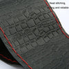 38cm Four-season Embossed Cowhide Hand-sewn Steering Wheel Cover(Brown)