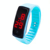 LED Digital Display Silicone Bracelet Children Electronic Watch(Light Blue)