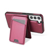 For Samsung Galaxy S22 5G Skin Feel Detachable Card Bag Magsafe Phone Case(Wine Red)