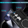 For Samsung Galaxy S25 Ultra 5G Sliding Camshield MagSafe Holder TPU Hybrid PC Phone Case(Black)