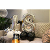 Happy Birthday Girl Boy Aluminum Film Balloon Scene Decoration Set Background Wall Decoration Adult Party Decoration Supplies(Silver)
