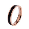 Simple Black White Epoxy Couple Ring Women Titanium Steel Ring Jewelry, Size: US Size 5(Black Glue Rose Gold)