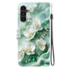 For Samsung Galaxy A15 Crystal Texture Colored Drawing Leather Phone Case(Jade Flowers)