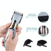 Waterproof Electric Hair Clipper Rechargeable Hair Trimmer Hair Cutting Machine Haircut Beard Trimer, EU Plug(Grey)