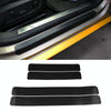 5 Sets Car Threshold Carbon Fiber Sticker Car Door Scratch Strip Anti-Kick Film Protective Pad Threshold Strip, Colour: 4 PCS / Set 4D Black