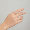S925 Sterling Silver Simple Heart Lock Women Ring, Size:8