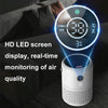 HX830 Smart Digital Display UV Ultraviolet Sterilization Desktop Negative Ion Air Purifier(White)