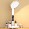 Plug-in Model With Clock  Round Desk Lamp Study Reading Folding Smart Bedside Eye Protection Lamp