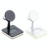 991 3 in 1 15W Electromagnetic Induction Wireless Fast Charging with 360 Degree Rotating Holder(White)