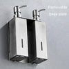 Hotel Stainless Steel Soap Dispenser Home Wall Mounted No Punch Press To Soap Bottle, Style: Square 2 Barrel