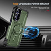 For Samsung Galaxy A15 Lens Holder MagSafe Phone Case(Army Green)