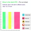 50 x 100cm Luminous PU Engraving Film Heat Transfer Vinyl(White Glowing  Green Light)