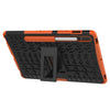 For Samsung Galaxy Tab S8 / Galaxy Tab S7 T870 / T875 Tire Texture Shockproof TPU+PC Protective Case with Holder(Orange)