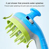 Pet Shower Brush with Nozzle, Orange - Dog & Cat Grooming