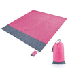 Polyester Waterproof Plaid Cloth Pocket Picnic Mat Outdoor Camping Beach Mat, Size: 2.1 x 2m(Pink + Gray)